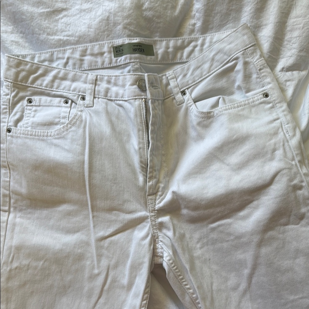 Distressed White Jeans